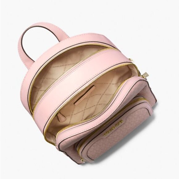 New Michael Kors Jaycee Medium Signature Logo Backpack Powder Blush